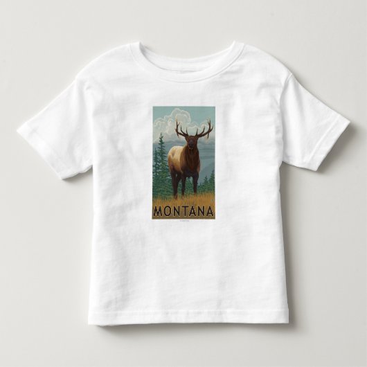 MontanaElk場面 トドラーTシャツ (正面)
