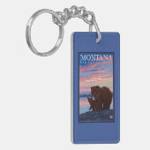 MontanaMommaくまおよびカブスのヴィンテージ旅行 キーホルダー (正面左)