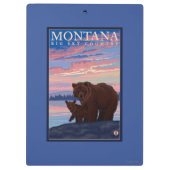 MontanaMommaくまおよびカブスのヴィンテージ旅行 クリップボード (裏面)