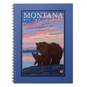 MontanaMommaくまおよびカブスのヴィンテージ旅行 ノートブック