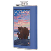 MontanaMommaくまおよびカブスのヴィンテージ旅行 フラスク (左)