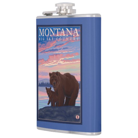 MontanaMommaくまおよびカブスのヴィンテージ旅行 フラスク (左)