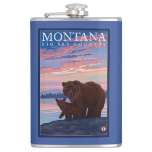 MontanaMommaくまおよびカブスのヴィンテージ旅行 フラスク
