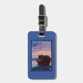 MontanaMommaくまおよびカブスのヴィンテージ旅行 ラゲッジタグ (正面縦)