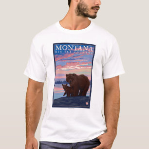 MontanaMommaくまおよびカブスのヴィンテージ旅行 Tシャツ