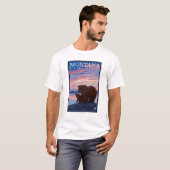 MontanaMommaくまおよびカブスのヴィンテージ旅行 Tシャツ (正面フル)