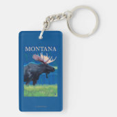 MontanaMooseのヴィンテージ旅行ポスター キーホルダー (裏面)