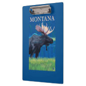 MontanaMooseのヴィンテージ旅行ポスター クリップボード (左)