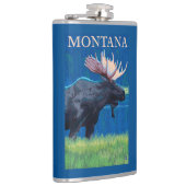 MontanaMooseのヴィンテージ旅行ポスター フラスク (右)
