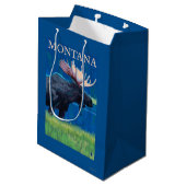 MontanaMooseのヴィンテージ旅行ポスター ミディアムペーパーバッグ (裏面アングル)