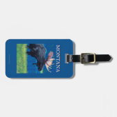 MontanaMooseのヴィンテージ旅行ポスター ラゲッジタグ (正面横)