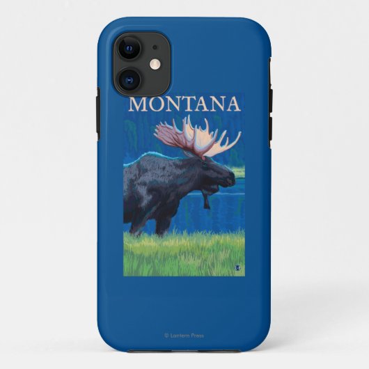 MontanaMooseのヴィンテージ旅行ポスター Case-Mate iPhoneケース (裏面)