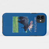 MontanaMooseのヴィンテージ旅行ポスター Case-Mate iPhoneケース (裏面(横))