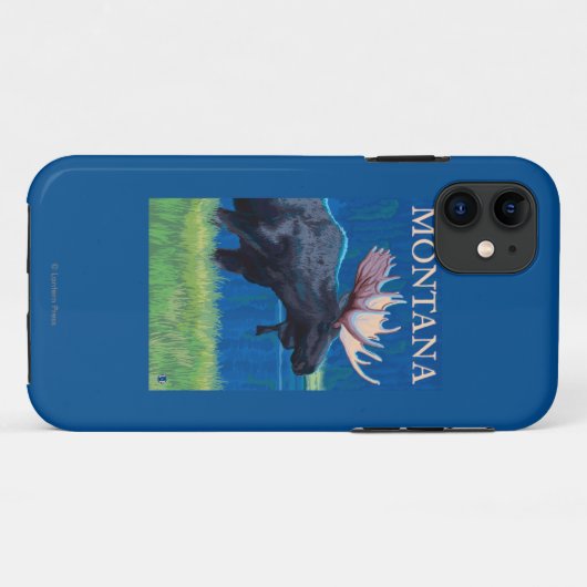 MontanaMooseのヴィンテージ旅行ポスター Case-Mate iPhoneケース (裏面(横))