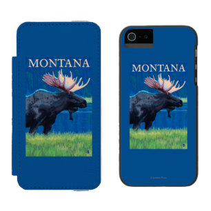 MontanaMooseのヴィンテージ旅行ポスター iPhone SE/5/5sウォレットケース