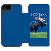 MontanaMooseのヴィンテージ旅行ポスター Incipio iPhoneウォレットケース (フォリオオープン)