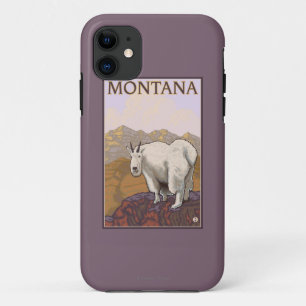 MontanaMountainのヤギのヴィンテージ旅行ポスター iPhone 11 ケース
