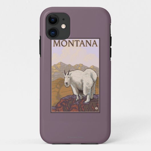 MontanaMountainのヤギのヴィンテージ旅行ポスター Case-Mate iPhoneケース (裏面)
