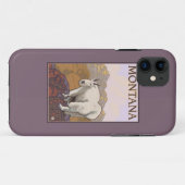 MontanaMountainのヤギのヴィンテージ旅行ポスター Case-Mate iPhoneケース (裏面(横))