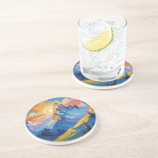 Montañas al amanecer con resplandor コースター (側面)