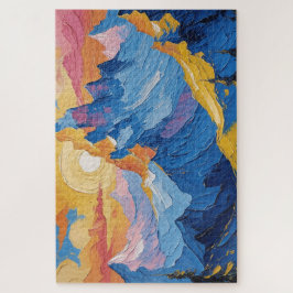 Montañas al amanecer con resplandor ジグソーパズル