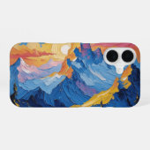 Montañas al amanecer con resplandor iPhone 16ケース (裏面横)