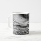 Montaukの灯台-端 コーヒーマグカップ (正面左)