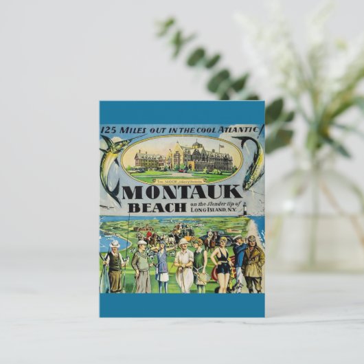 Montauk Beach Long Island Postcard ポストカード (スタンド正面)