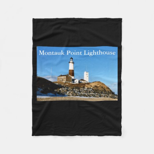 Montauk Int Lighthouse New York  フリースブランケット (正面)