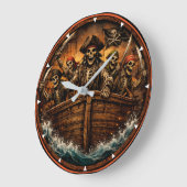 Montauk Salvage Co Pirate Clock ラージ壁時計 (傾斜)