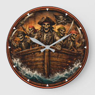 Montauk Salvage Co Pirate Clock ラージ壁時計
