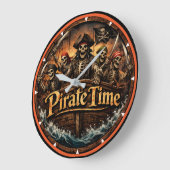 Montauk Salvage Co. Pirate Time Wall Clock ラージ壁時計 (傾斜)