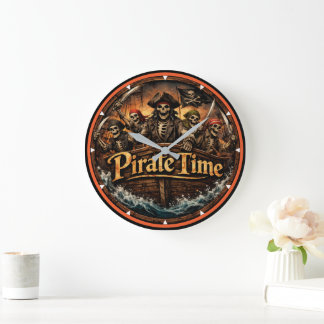 Montauk Salvage Co. Pirate Time Wall Clock ラージ壁時計