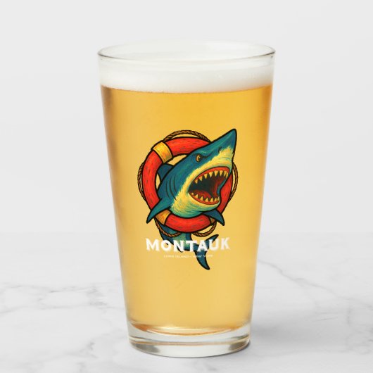 Montauk Salvage Co. Shark Glass v2 タンブラーグラス (ドリンク正面)