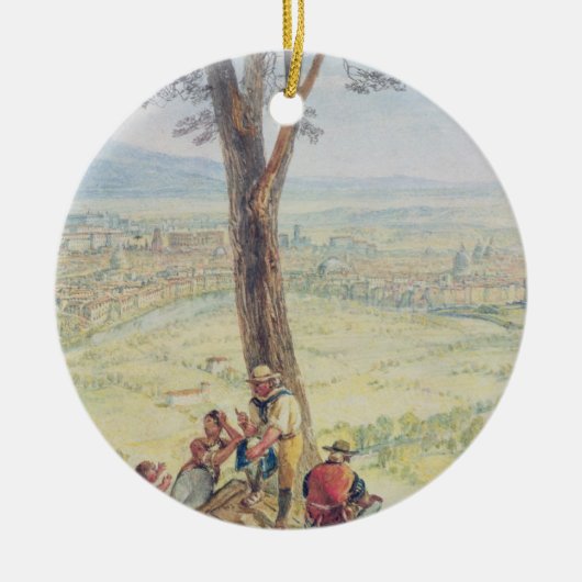Monteマリオ、c.1818からのローマ(w/c鉛筆に セラミックオーナメント (正面)