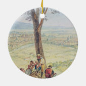 Monteマリオ、c.1818からのローマ(w/c鉛筆に セラミックオーナメント (裏面)
