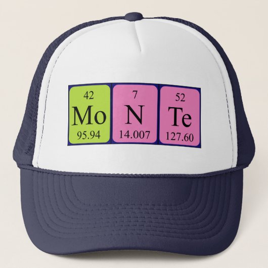 Monte周期表名hat キャップ (正面)