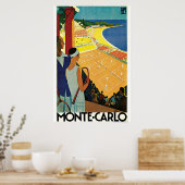 Monte-Carlo Art Deco Tennis Poster ポスター (キッチン)