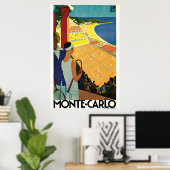Monte-Carlo Art Deco Tennis Poster ポスター (ホームオフィス)
