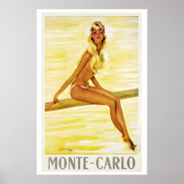 Monte Carlo Monaco Vintage Travel Poster ポスター