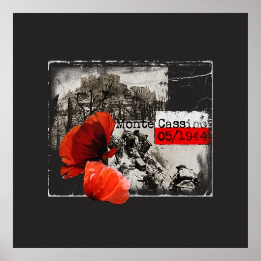 Monte Cassino Battle WW2 Czerwone Maki Poland ポスター (正面)