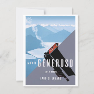 Monte Generoso Travel Poster Illustration Postcard ポストカード