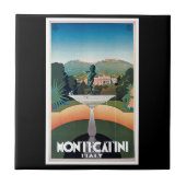 Montecatiniのイタリアのヴィンテージ旅行ポスター タイル (正面)