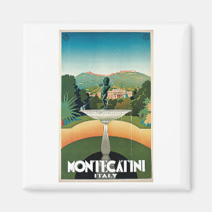 Montecatiniイタリアのヴィンテージ旅行 マグネット
