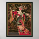 Montedoro-Art Deco Asian Fashion ポスター<br><div class="desc">Colorful,  1920's Art Deco,  Asian Fashion,  Print  by Marco Montedoro</div>