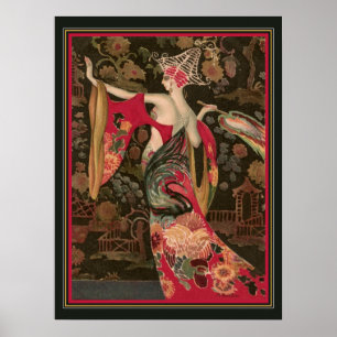 Montedoro-Art Deco Asian Fashion ポスター