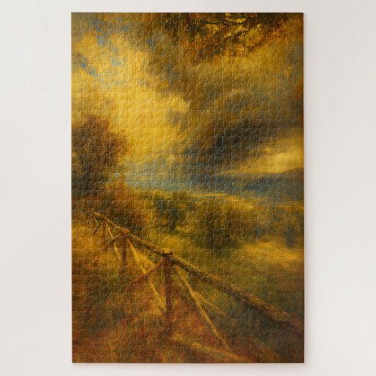 Montefalco Italy Turner Style Art Puzzle ジグソーパズル (縦)