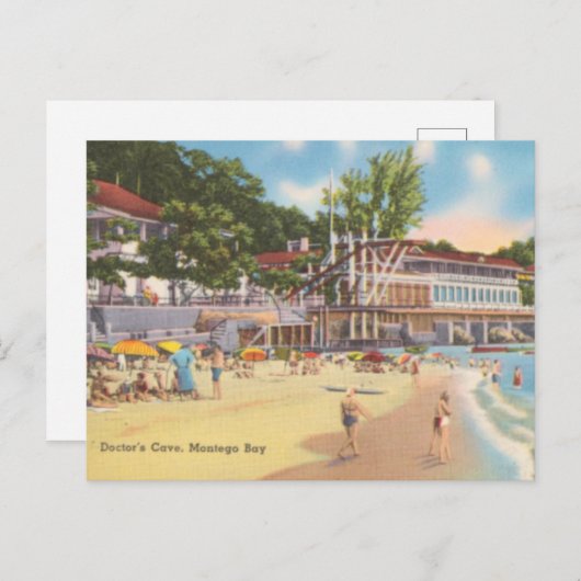 Montego Bay，ジャマイカヴィンテージ写真 – Doctor's Cave ポストカード (正面/裏面)