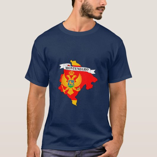 Montenegro flag map tシャツ (正面)