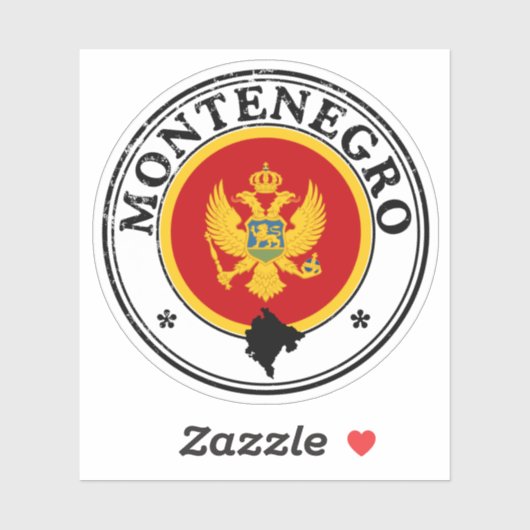 Montenegro Seal Sticker Round Flag For Laptop Book シール (シート)